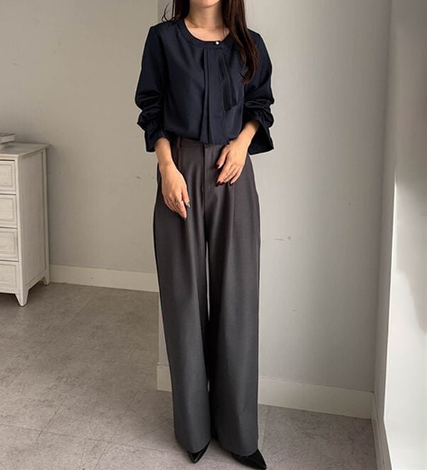 RANAN（ラナン）の「パール付きボウタイブラウス（ブラウス）」｜詳細画像