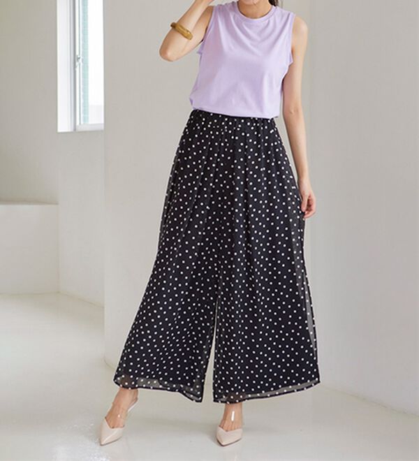 ひんやり！サイドスリットシフォンパンツ - ベルーナ【公式】