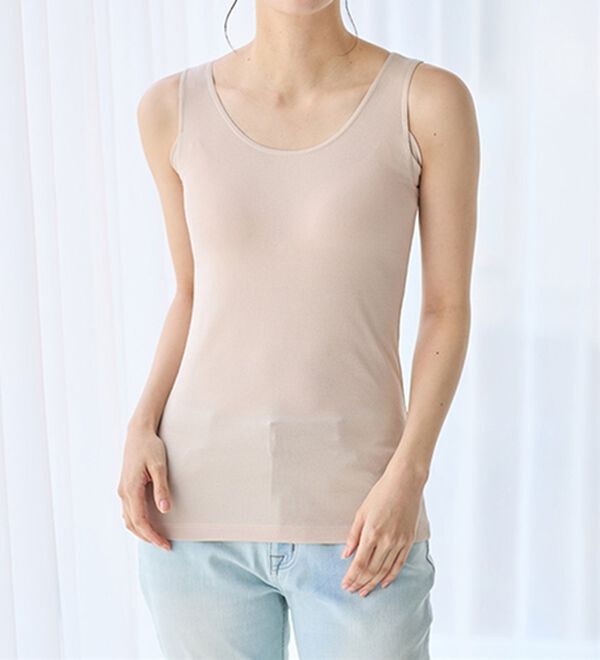 LAVIENNE（ラヴィエンヌ）の「【汗かきさん必見！】涼感サラッと快適汗取りタンクトップインナー＜さらりラボ＞（肌着・インナーウェア）」｜詳細画像