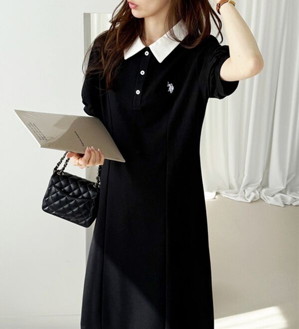 GeeRA（ジーラ）の「【Ｕ．Ｓ．ＰＯＬＯＡＳＳＮ】ポロ衿ワンピ―ス（その他ワンピース）」｜詳細画像