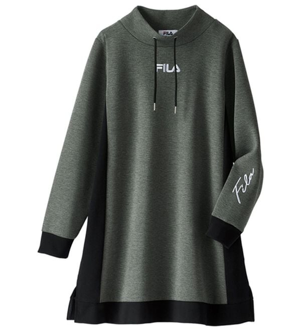 BELLUNA（ベルーナ）の「＜ＦＩＬＡ＞配色切替チュニックワンピース（チュニックワンピース）」｜杢チャコール