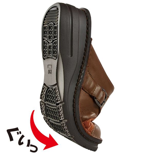 BELLUNA（ベルーナ）の「４Ｅ牛革切替デザインサンダル（サンダル・ミュール）」｜詳細画像