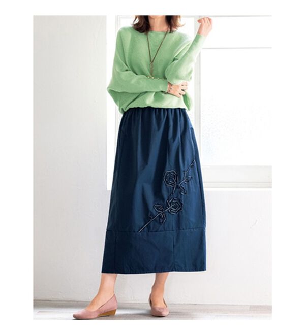 ルフラン（ルフラン）の「【２色組】コード刺しゅうコクーンスカート（ひざ丈スカート）」｜詳細画像