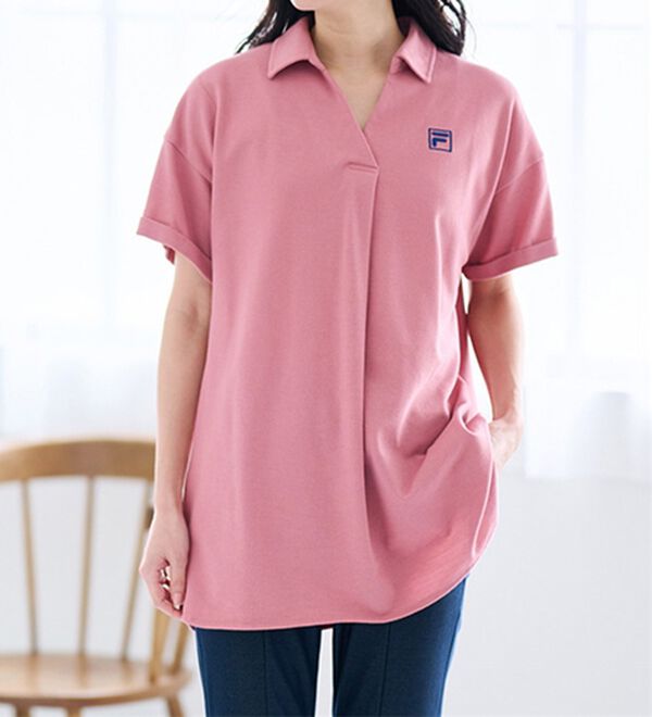 RANAN（ラナン）の「＜ＦＩＬＡ＞吸汗速乾・ＵＶ対策　鹿の子チュニックポロシャツ（チュニック）」｜詳細画像