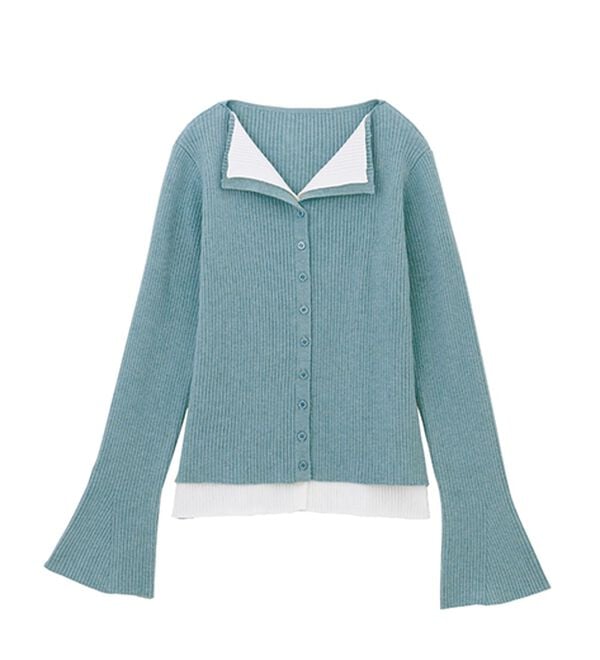 RANAN（ラナン）の「レイヤード配色ニットカーディガン（ニットカーディガン）」｜詳細画像