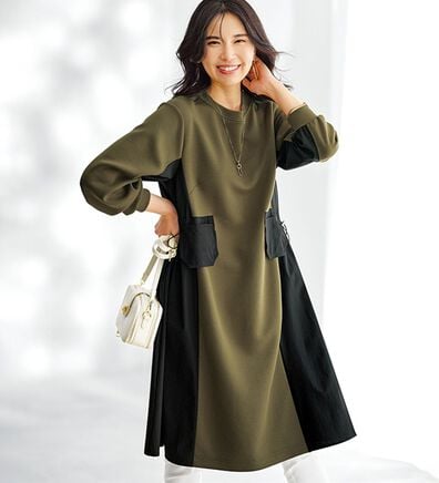 BELLUNA（ベルーナ）の「配色切替ポケットデザインワンピース（その他ワンピース）」