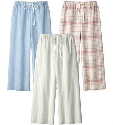 「【３色組】サラッとサッカーパジャマパンツ（パジャマ・ルームウェア）」