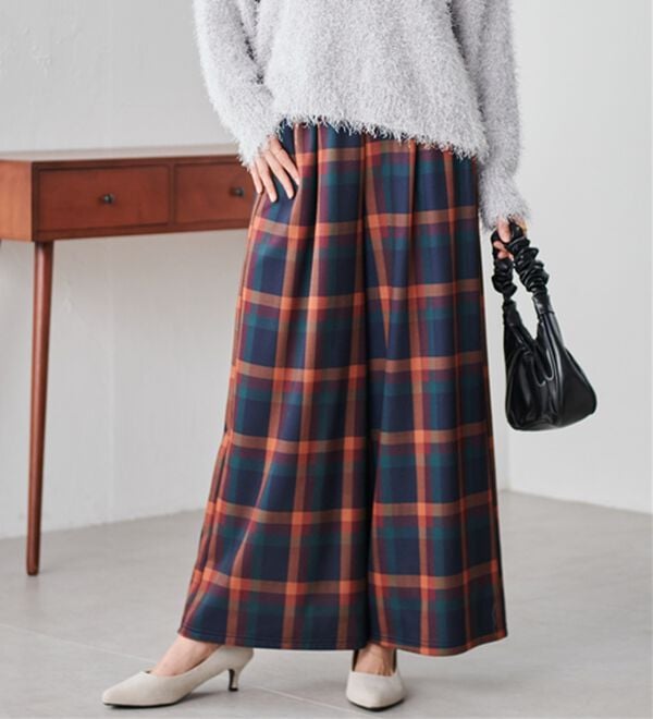 RANAN（ラナン）の「柔らかあったか！裏起毛ロングフレアガウチョパンツ（フルレングスパンツ）」｜詳細画像