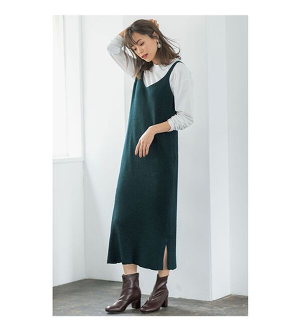 GeeRA（ジーラ）の「レイヤード２点セットワンピース（ニットワンピース）」｜詳細画像