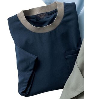 「体型カバーが叶うオトナ技Ｔシャツ（メンズＴシャツ）」｜ネイビー