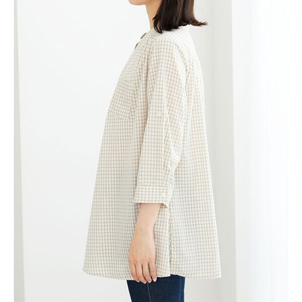BELLUNA（ベルーナ）の「フランス綾ドレープ使いシャツチュニック（チュニック）」｜詳細画像