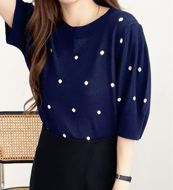 GeeRA（ジーラ）の「ドット柄ジャガードトップス（ニット・セーター）」｜詳細画像