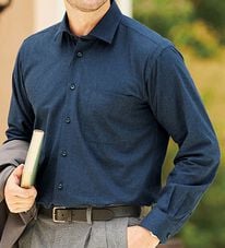 「綿１００％上質トップ杢ドレスシャツ（メンズシャツ）」