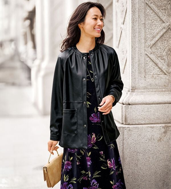 BELLUNA（ベルーナ）の「柔らかフェイクレザーポケット付ジャケット（その他ジャケット）」｜詳細画像