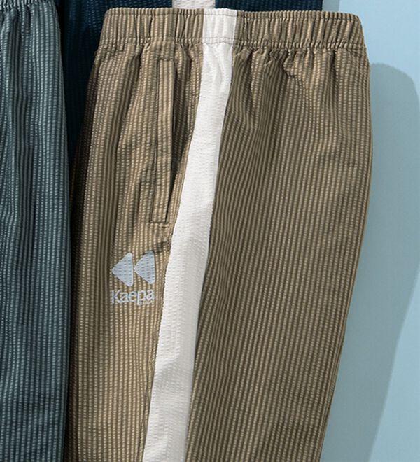 「＜ケイパ＞シアサッカージャージパンツ（メンズフルレングスパンツ）」｜ベージュ