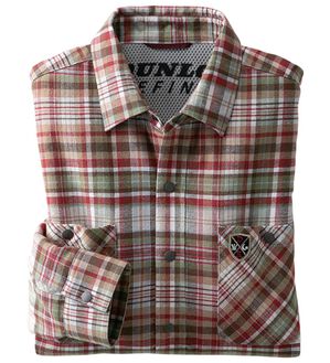 「（ダンロップ・リファインド）裏地に技あり！快適フランネルシャツジャケット（メンズジャケット）」｜赤系