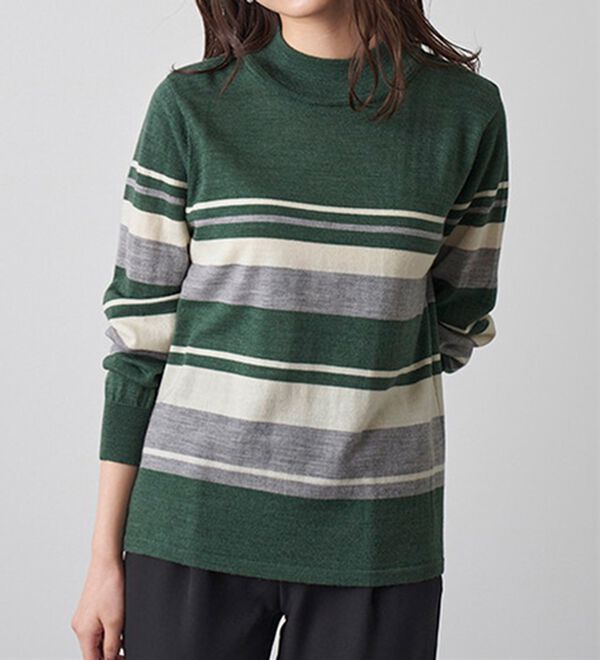 BELLUNA（ベルーナ）の「洗える！メリノウール１００％ハイネックセーター（ニット・セーター）」｜詳細画像