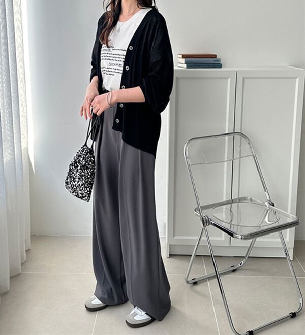 GeeRA（ジーラ）の「接触冷感！Ｖネックカーディガン（ニットカーディガン）」｜詳細画像