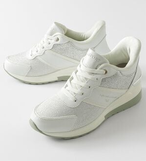 BELLUNA（ベルーナ）の「瞬時に履ける！ラメ使い厚底軽量スニーカー（スニーカー）」｜ホワイト