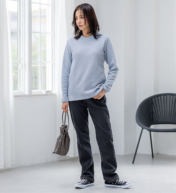BELLUNA（ベルーナ）の「【静電気防止】ニットが苦手な方にも優しいプルオーバー（カットソー）」｜詳細画像