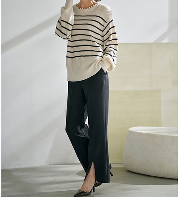 RANAN（ラナン）の「機能付センタースリットフレアーパンツ（フルレングスパンツ）」｜詳細画像