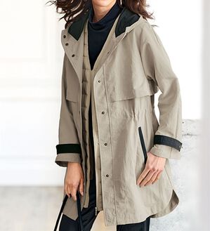 BELLUNA（ベルーナ）の「おしゃれの主役！蓄熱中わたベスト付配色コート（ハーフコート）」｜詳細画像