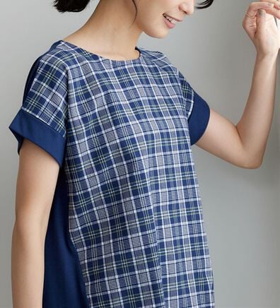 BELLUNA（ベルーナ）の「サッカーチェック切替デザインチュニック（チュニック）」