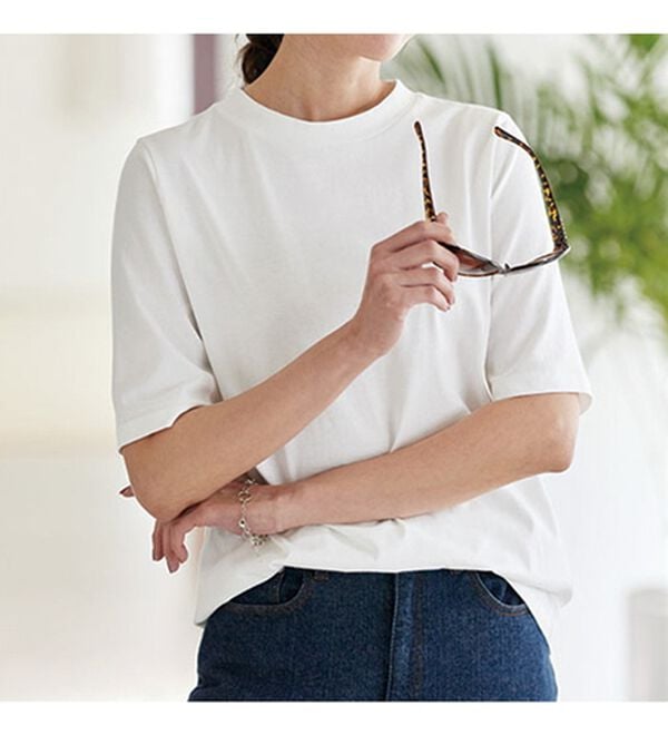 BELLUNA（ベルーナ）の「綿１００％抗菌防臭汗ジミ対策プルオーバー（カットソー）」｜詳細画像