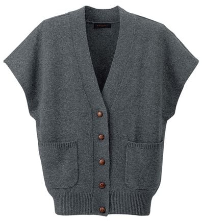 「ウール１００％ふんわりロングベスト（ベスト）」