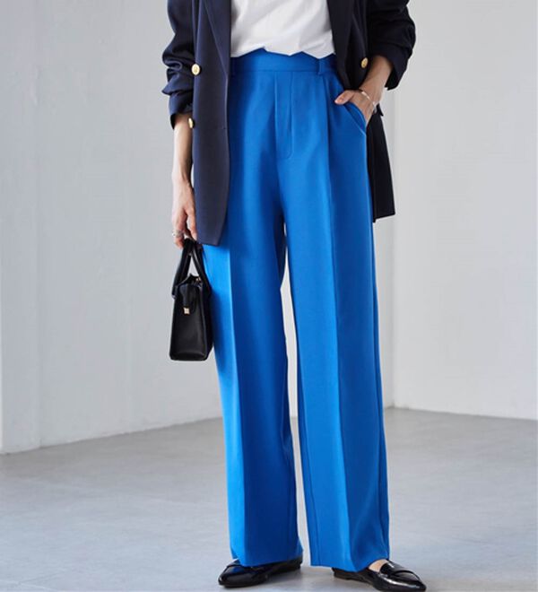 RANAN（ラナン）の「【選べる２丈】機能付！美脚シルエットセンタープレスワイドパンツ（フルレングスパンツ）」｜詳細画像