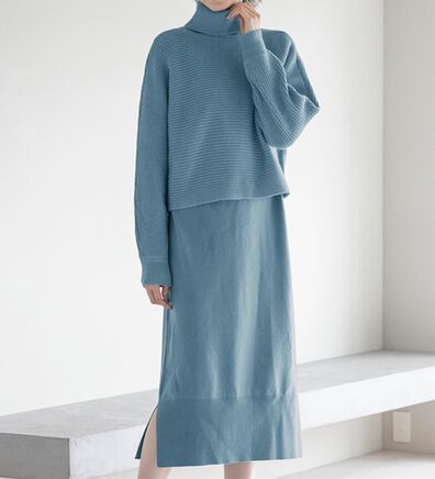 RANAN（ラナン）の「【２点セット】ニットワンピースアンサンブル（ニットワンピース）」