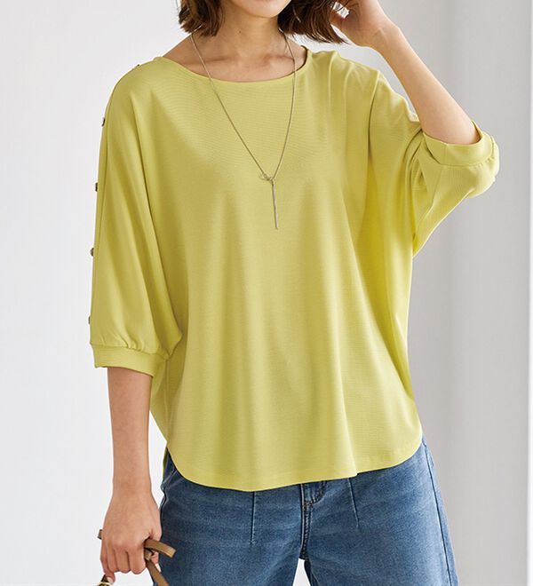 BELLUNA（ベルーナ）の「ラメ調肩ボタンデザインプルオーバー（カットソー）」｜詳細画像