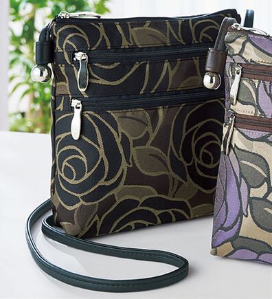 「桐生ジャカード　２段ファスナー付ポシェット（ショルダーバッグ）」