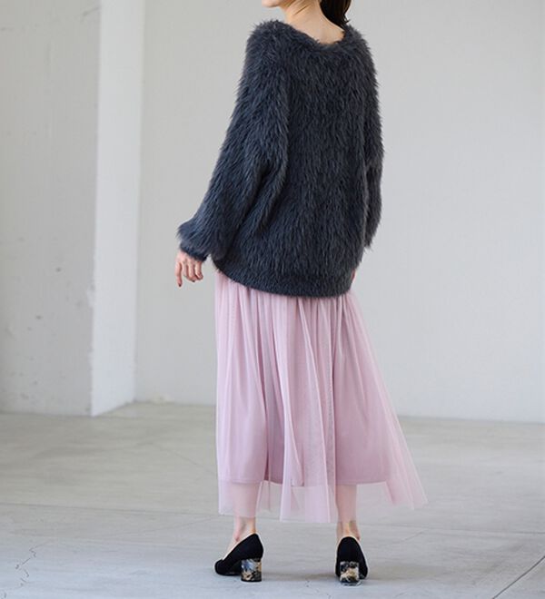 RANAN（ラナン）の「ふわっと可愛いフリルギャザーチュールスカート（ロングスカート）」｜詳細画像