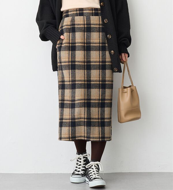 ビッグチェックナロースカート - ベルーナ【公式】