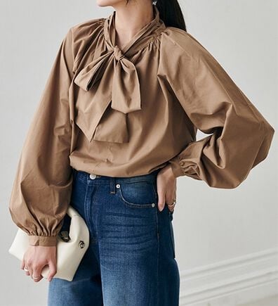 RANAN（ラナン）の「ボリュームボウタイブラウス（ブラウス）」