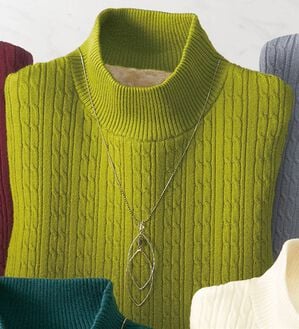 BELLUNA（ベルーナ）の「洗える！裏ベロアあったかセーター（ニット・セーター）」｜ライム