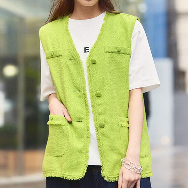 RANAN（ラナン）の「サマーツイードロングベスト（ベスト）」｜詳細画像