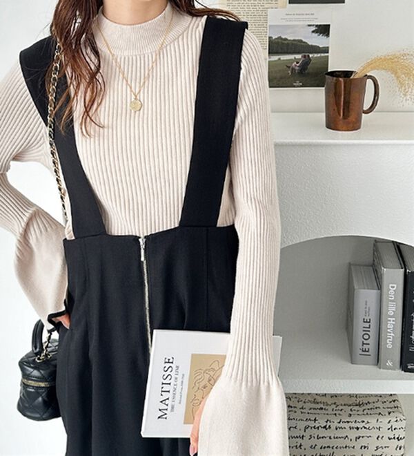 GeeRA（ジーラ）の「フロントジップハイウエストサロペット（オールインワン）」｜詳細画像