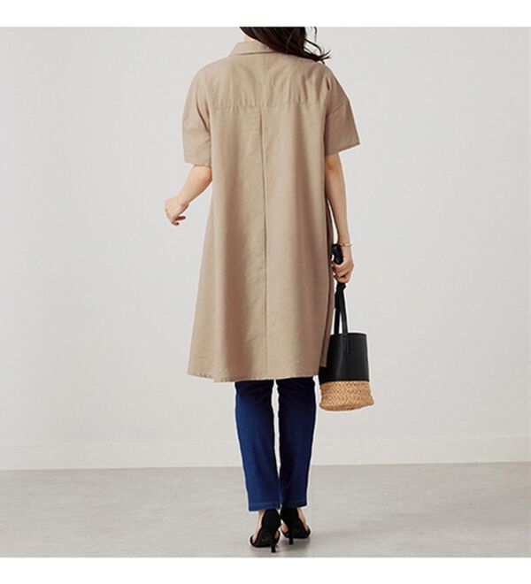 BELLUNA（ベルーナ）の「機能付リネン混スキッパーワンピース（カットソーワンピース）」｜詳細画像