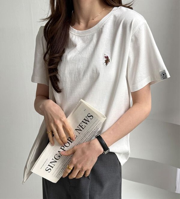 GeeRA（ジーラ）の「【ＵＳ．ＰＯＬＯ．ＡＳＳＮ】接触冷感ワンポイント刺繍Ｔシャツ（Tシャツ）」｜詳細画像