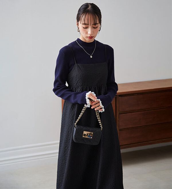 RANAN（ラナン）の「【春色追加】シアーフリル袖ハイネックリブニット（ニット・セーター）」｜詳細画像