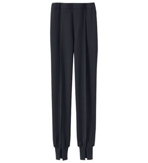 BELLUNA（ベルーナ）の「家でも外でも楽ちん裾リブパンツ（フルレングスパンツ）」｜黒