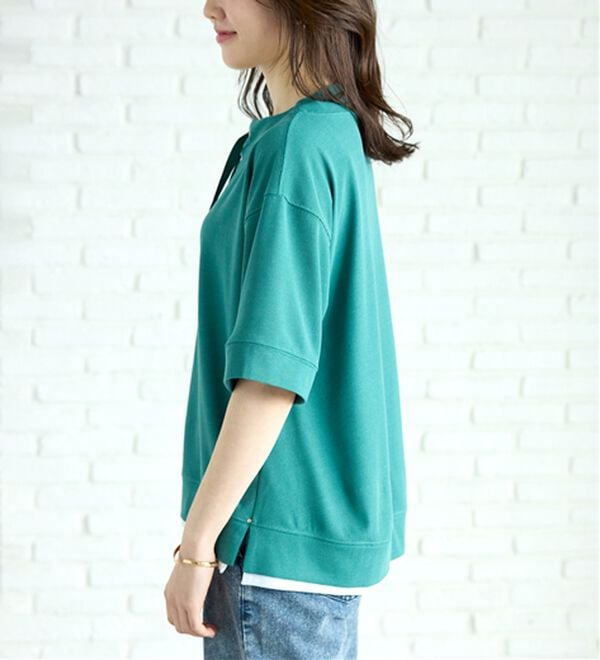 BELLUNA（ベルーナ）の「ワイドネックデザイン重ね着風プルオーバー（カットソー）」｜詳細画像