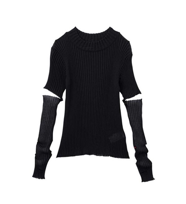 GeeRA（ジーラ）の「アームウォーマー付リブニット（ニット・セーター）」｜詳細画像