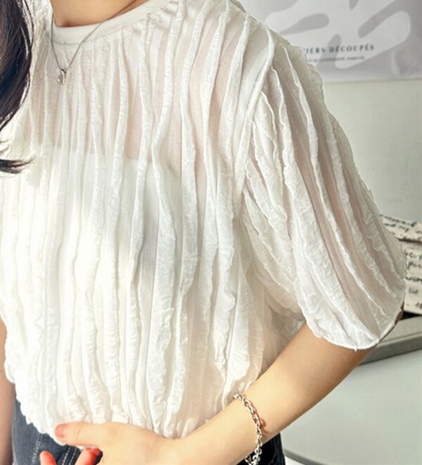 GeeRA（ジーラ）の「フリルカットソーＴシャツ（カットソー）」｜詳細画像