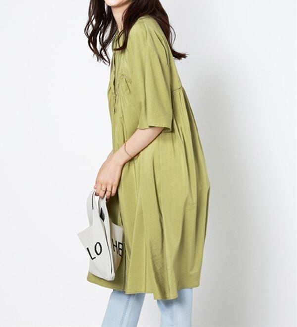 BELLUNA（ベルーナ）の「レース使いフレアーシルエットワンピース（チュニックワンピース）」｜詳細画像