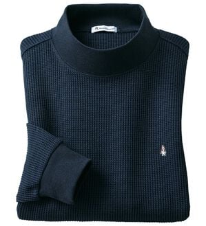 「＜ハッシュパピー＞杢調ワッフル地ハイネックトレーナー（メンズトレーナー）」｜ミックスネイビー