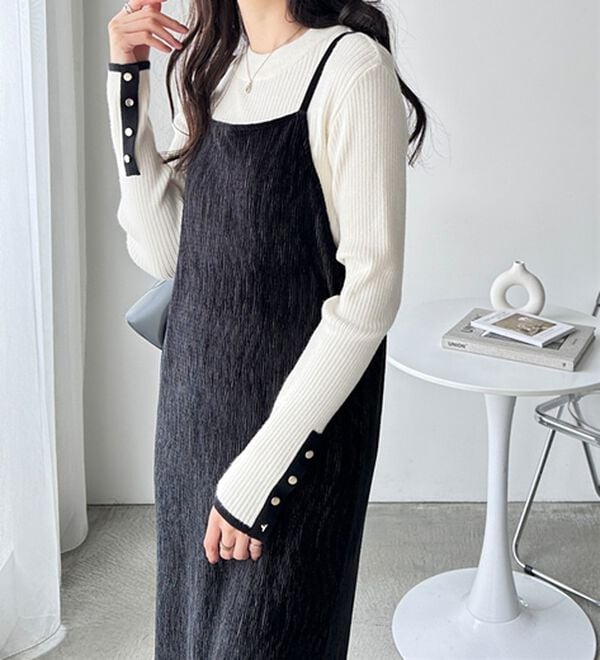 GeeRA（ジーラ）の「ベロアプリーツキャミワンピース（その他ワンピース）」｜詳細画像