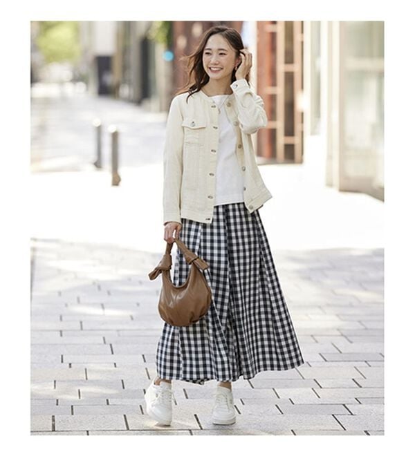 BELLUNA（ベルーナ）の「チェック柄スカーチョ（ワイドパンツ・ガウチョ）」｜詳細画像